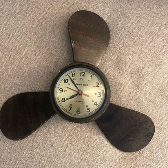 Vintage Metal Ships time Propeller Clock Nautical - Picture 1 of 12
